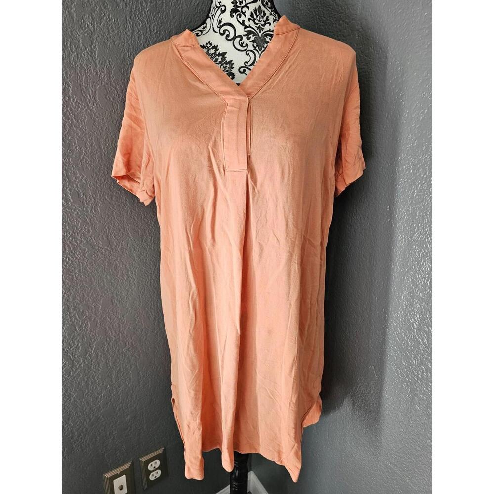 Women's H&M Short Sleeve Pullover Dress Size X Small Solid Peach Orange XS